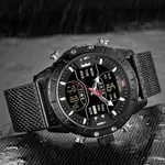 NAVIFORCE 9153-L Genuine Leather Strap Stylish Men's Watch – Dial Color: Black, Strap Color: Black – Thumbnail 3