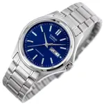 Casio MTP-1239D-1ADF Enticer Ion Plated Stainless Steel Strap Water Resistant Analog Men's Wristwatch – Dial Color: Blue, Strap Color: Silver – Thumbnail 2