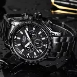 LIGE 9871 Stainless Steel Analog Quartz Casual Men's Watch – Dial Color: Black, Strap Color: Black – Thumbnail 2