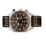 Naviforce 8057 High Quality Genuine Leather Straps Chronograph Men's Watch – Dial Color: Brown, Strap Color:  Brown  – Thumbnail 2