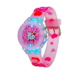 Time Up Analog Dial Cartoon 3D Printed Strap & Glowing Light Transparent Watch for Kids – Dial Color: Pink, Strap Color: Pink – Thumbnail 2