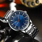 Curren 8406 Luxury Stainless Steel Quartz Casual Fashion Men's Watch – Dial Color: Blue, Strap Color: Silver – Thumbnail 4