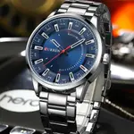 Curren 8406 Luxury Stainless Steel Quartz Casual Fashion Men's Watch – Dial Color: Blue, Strap Color: Silver – Thumbnail 5