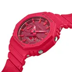 Casio GA-2100-1A DR BK G-Shock Men's Multifunctional Backlit Sports Analog Digital Wristwatch – Dial Color: Red, Strap Color: Red – Thumbnail 2