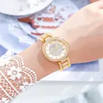 SKMEI 1739 Stainless Steel Analog Watch For Women – Dial Color: Gold, Strap Color: Gold  – Thumbnail 3
