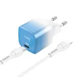 Hoco C101A 20W PD Ice Blue Fast Charger with Type-C to Lightning Cable – Thumbnail 4
