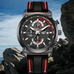 LIGE 10004 Silicone Strap Quartz Analog Premium Sporty Men's Watch – Dial Color: Black, Strap Color: Blue – Thumbnail 2