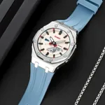 SKMEI 2243 Silicone Quartz Sports Men's Watch – Dial Color: Silver, Strap Color: Blue – Thumbnail 3