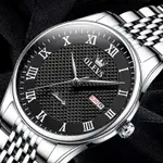 OLEVS 5562 Business Stainless Steel Waterproof Analog Quartz Men's Watch – Dial Color: Black, Strap Color: Silver – Thumbnail 2