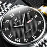 OLEVS 5562 Business Stainless Steel Waterproof Analog Quartz Men's Watch – Dial Color: Black, Strap Color: Silver – Thumbnail 3