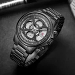 Naviforce NF9150 Luxury Steel Military Waterproof Quartz Men's Watch – Dial Color: Black, Strap Color: Black – Thumbnail 4