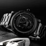 Skmei 9178 Skull Quartz Audlt Watch for Men – Dial Color: Black, Strap Color: Black – Thumbnail 3