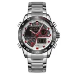 Naviforce 9171 CH Dual Display Quartz Analog Digital Men's Watch – Dial Color: Silver, Strap Color: Silver – Thumbnail 1
