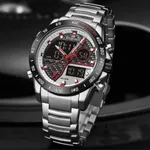 Naviforce 9171 CH Dual Display Quartz Analog Digital Men's Watch – Dial Color: Silver, Strap Color: Silver – Thumbnail 4