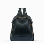 Oxford Expression Multi-Pocket PU Leather Women’s Backpack – Color: Black – Thumbnail 1