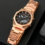 Skmei 1816 Fashion World Quartz Men's Watch – Dial Color: Black, Strap Color: Rose – Thumbnail 3