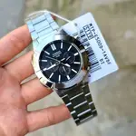 CASIO MTP-E500D-1AV Heavy Duty Stainless Steel Silver Waterproof Chronograph Men's Watch – Dial Color: Black, Strap Color: Silver – Thumbnail 4