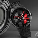 SKMEI 1787 Wheels Rolling Creative Men's Watch – Dial Color: Red, Strap Color: Black – Thumbnail 4