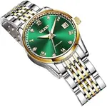 OLEVS 6602 Stainless Steel luxurious Casual Waterproof Automatic Watch – Dial Color: Green, Strap Color: Gold  – Thumbnail 2
