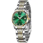 OLEVS 6602 Stainless Steel luxurious Casual Waterproof Automatic Watch – Dial Color: Green, Strap Color: Gold  – Thumbnail 3