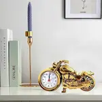 ARTISANS ALLEY Mini Motorcycle Bike Alarm Desk Shelf Table Clock – Color: Gold – Thumbnail 3