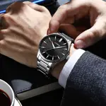 Curren 8430 High Quality Stainless Steel Analog Men's Watch – Dial Color: Black, Strap Color: Silver – Thumbnail 3