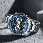 Naviforce NF9201 High Quality Stainless Steel Dual Movement Sport Fashion Men's Watch – Dial Color: Blue, Strap Color: Silver – Thumbnail 2