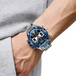 Naviforce NF9201 High Quality Stainless Steel Dual Movement Sport Fashion Men's Watch – Dial Color: Blue, Strap Color: Silver – Thumbnail 5