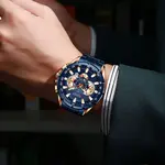 Curren 8363 Comfortable Stainless Steel Multifunctional Chronograph Casual Men's Watch – Dial Color: Blue, Strap Color: Blue – Thumbnail 4