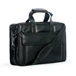 Mens 16 Inch Crossbody Shoulder Office Bag Retro College Satchel – Color: Black – Thumbnail 1