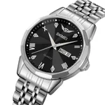 SKMEI 2291 Quartz Waterproof Luminous Stainless Steel Men's Watch – Dial Color: Black, Strap Color: Silver – Thumbnail 2