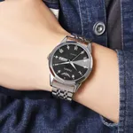 SKMEI 2291 Quartz Waterproof Luminous Stainless Steel Men's Watch – Dial Color: Black, Strap Color: Silver – Thumbnail 4