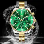 OLEVS 2870 Luxury Whiteshine Luminous Chronograph Analog Wristwatch for Men – Dial Color: Green, Strap Color: White Gold – Thumbnail 5