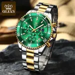 OLEVS 2870 Luxury Whiteshine Luminous Chronograph Analog Wristwatch for Men – Dial Color: Green, Strap Color: White Gold – Thumbnail 8
