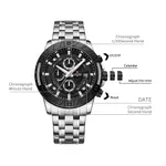 NAVIFORCE NF9227 Hollow Mechanical Style Men’s Watch – Dial Color: Black, Strap Color: Silver – Thumbnail 4