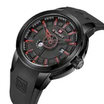 NAVIFORCE 9107 Luxury Brand Military Quartz Analog Sports Men's Watch – Dial Color: Black, Strap Color: Black – Thumbnail 2