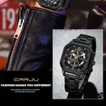 CRRJU 2314 Stainless Steel Square Dial Quartz Luxury Fashion Men's Watch – Dial Color: Black, Strap Color: Black – Thumbnail 3