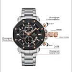 Naviforce 8065 CH Stainless Steel Casual & Sport Men's Watch – Dial Color: Rose, Strap Color: Silver – Thumbnail 2