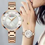 Curren 9051 Stainless Steel Waterproof Watch For Women – Dial Color: White, Strap Color:  Brown  – Thumbnail 3