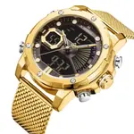 Naviforce NF9172 Stainless Steel Dual Movement Fashion and Casual Men's Watch – Dial Color: Black, Strap Color: Silver – Thumbnail 2