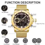Naviforce NF9172 Stainless Steel Dual Movement Fashion and Casual Men's Watch – Dial Color: Black, Strap Color: Silver – Thumbnail 4