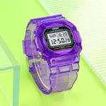 SKMEI 1999 Dual Time Chronograph PU Leather Kid's Watch – Dial Color: White, Strap Color: Purple – Thumbnail 2