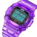 SKMEI 1999 Dual Time Chronograph PU Leather Kid's Watch – Dial Color: White, Strap Color: Purple – Thumbnail 3