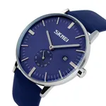 SKMEI 9083 Analog PU Leather Strap Quartz Men's Watch – Dial Color: Blue, Strap Color: Blue – Thumbnail 2
