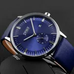 SKMEI 9083 Analog PU Leather Strap Quartz Men's Watch – Dial Color: Blue, Strap Color: Blue – Thumbnail 4