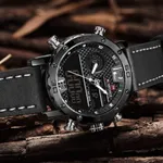 NAVIFORCE NF9134 PU Leather Analog Digital Sports Men's Watch – Dial Color: White, Strap Color: Black – Thumbnail 3