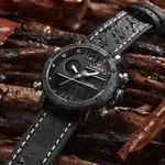 NAVIFORCE NF9134 PU Leather Analog Digital Sports Men's Watch – Dial Color: White, Strap Color: Black – Thumbnail 4