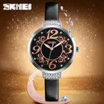 Skmei 9160 Genuine Leather Multi-Color Fashion Women Wrist Watch – Dial Color: Black, Strap Color: Black – Thumbnail 3