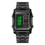 SKMEI 1868 Multiple Time Digital Analog Men's Watch – Dial Color: Black, Strap Color: Black – Thumbnail 3