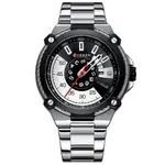 Curren 8345 Luxury Design Stainless Steel Analog Men's Watch – Dial Color: White, Strap Color: Silver – Thumbnail 1